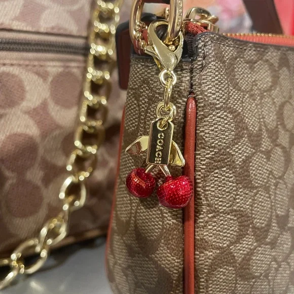 Coach Gold and Red Cherry Key Holder - Picture 3 of 4